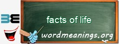 WordMeaning blackboard for facts of life